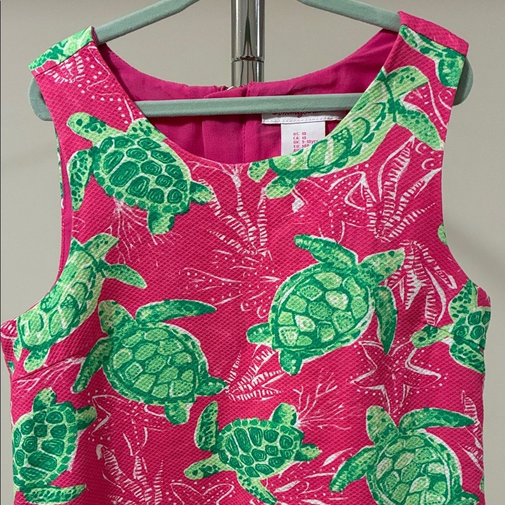 Tommy Bahama Girls’ Tropical Turtle Print Sleeveless Shift Dress - Picture 3 of 11